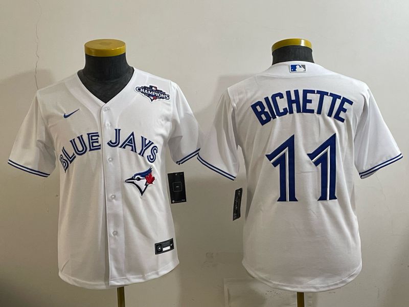 Youth 2025 Nike Toronto Blue Jays #11 Bichette White Game MLB Jersey 02->youth mlb jersey->Youth Jersey